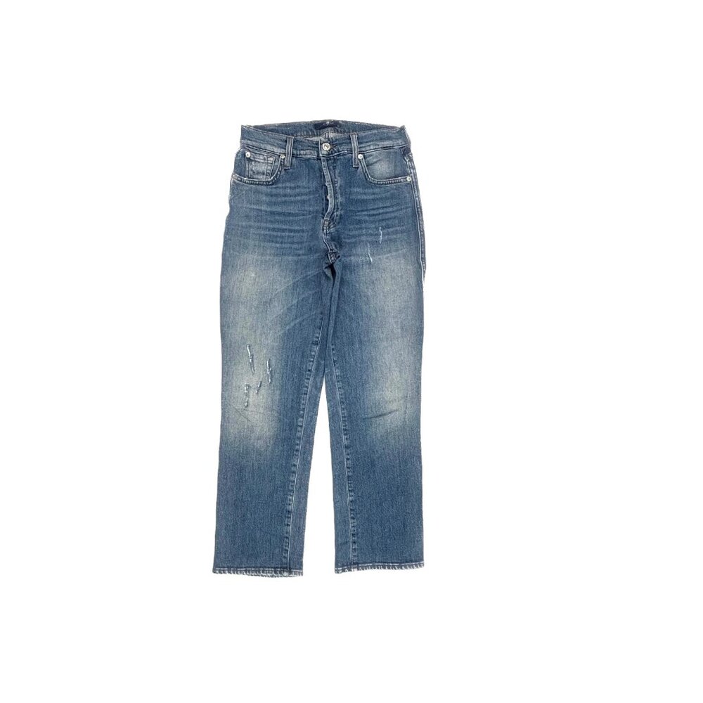 7 For All Mankind Edie Daydream Distressed Button Fly Women's size 25 Blue Jeans